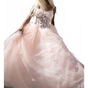 NEW GLS COLLECTIVE princess jira sweetheart ball gown in baby pink